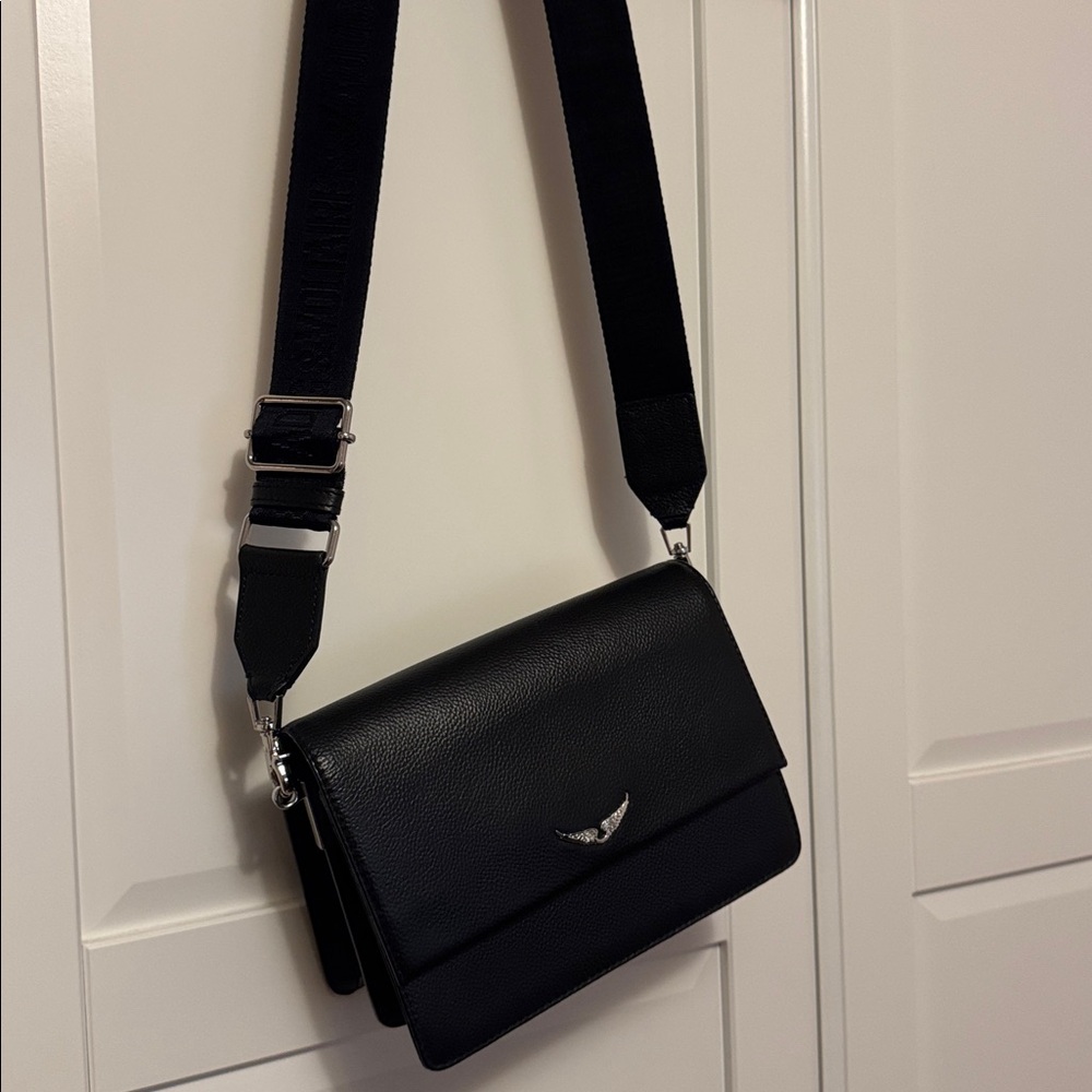 Zadig & Voltaire Lolita Wings Black Leather Shoulder Crossbody Bag - Picture 5 of 10